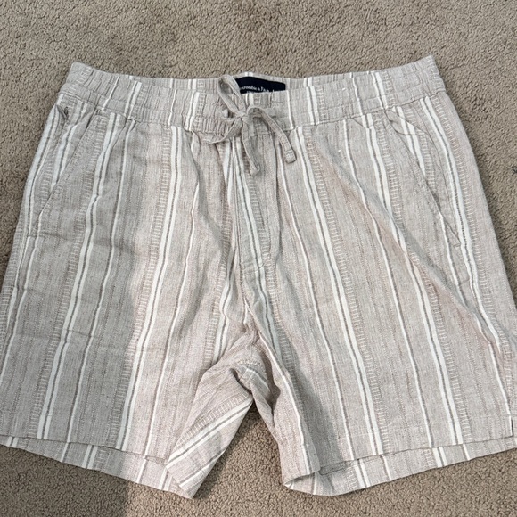 Abercrombie & Fitch Beige Striped Hybrid Shorts - Picture 1 of 3